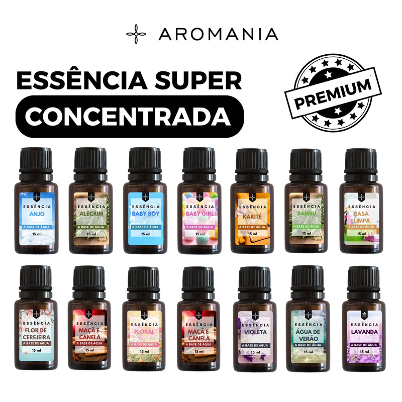 Kit 5 Essências Para Difusor Ariomatizador e Umidificador de Ambiente Hidrossolúvel 15ml