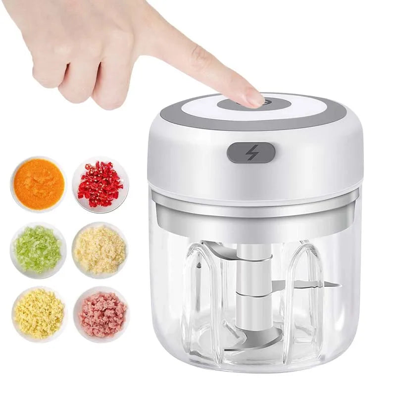 Mini triturador de alho elétrico sem fio, Chopper portátil, Carregamento USB, Gengibre, Pimentão, Máquina de Masher Vegetal, Cozinha,  250ml