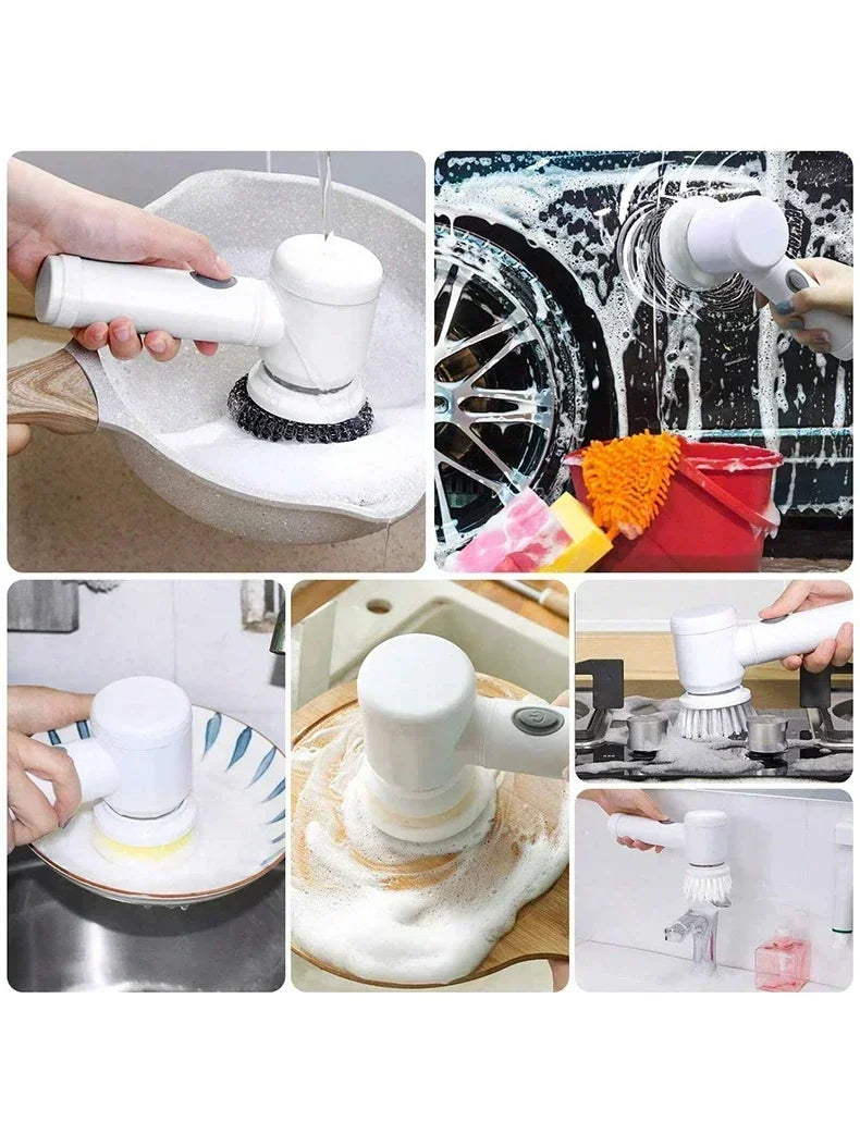 Xiaomi 5 em 1 poderosa escova de limpeza elétrica rotação purificador escova limpeza profunda com 5 cabeças substituíveis para banheiro cozinha