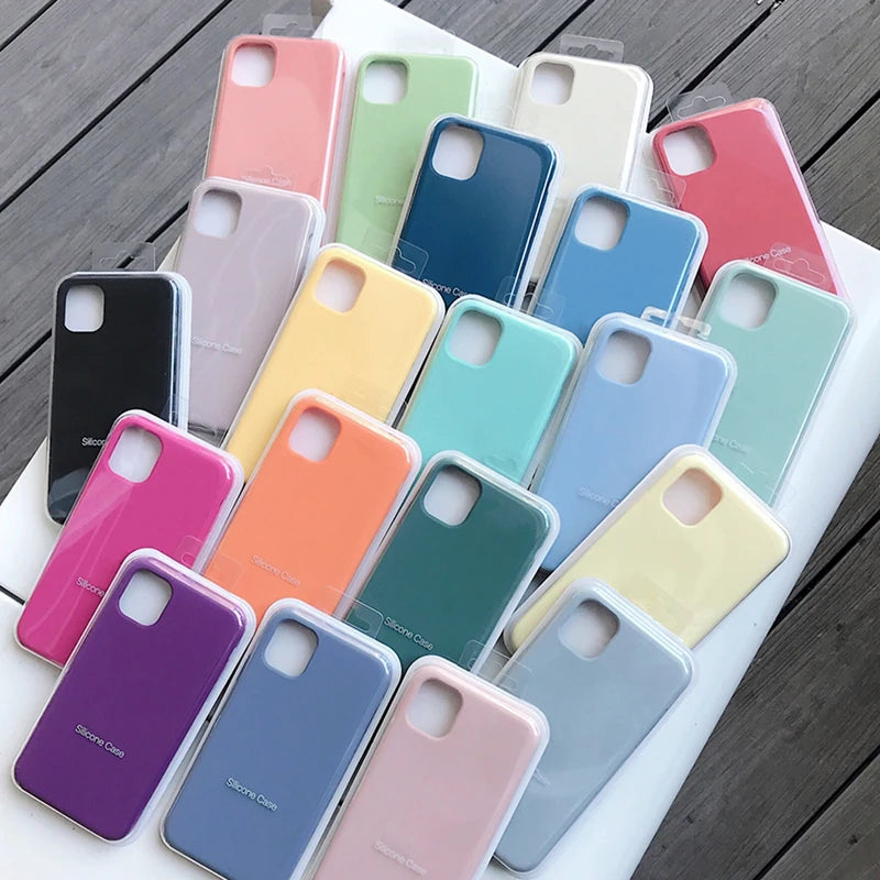 Capa de telefone de silicone líquido original para iphone 12 13 14 plus capas apple para iphone  14 13 12  pro max