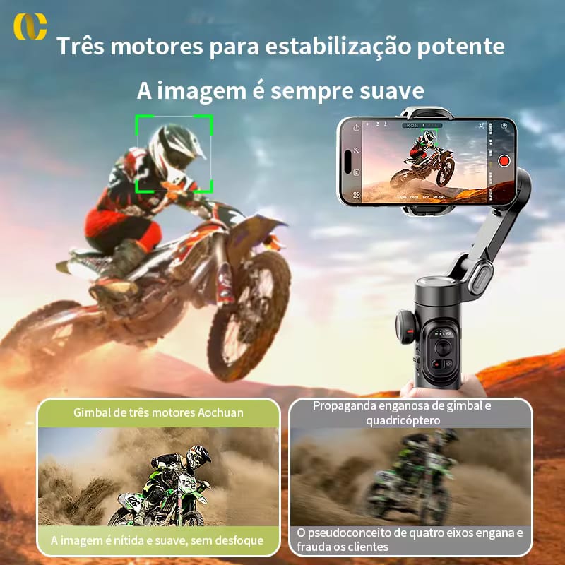 Estabilizador gimbal portátil de 3 eixos para smartphone