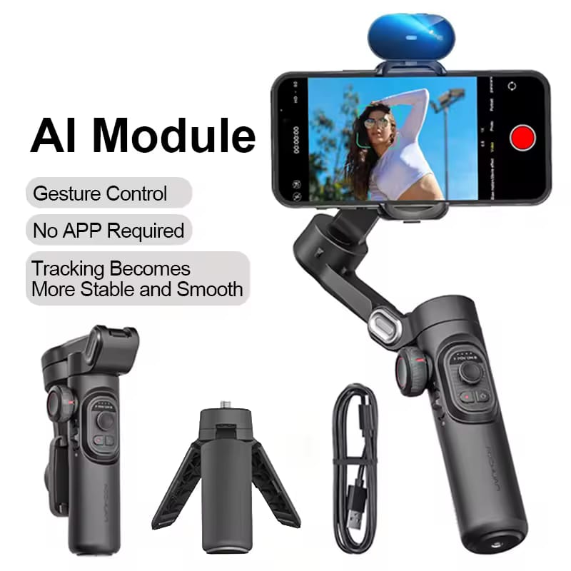 Estabilizador gimbal portátil de 3 eixos para smartphone